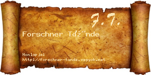 Forschner Tünde névjegykártya